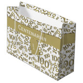100番目の金ゴールド乱数パターン ラージペーパーバッグ (正面アングル)