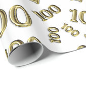 100番目の金ゴールド/白の乱数パターン(大) ラッピングペーパー (ロールコーナー)