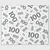 100番目の黒/白の乱数パターン(大) ラッピングペーパー (フラット)