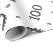 100番目の黒/白の乱数パターン(大) ラッピングペーパー (ロールコーナー)