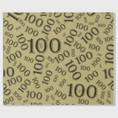 100番目の黒/金ゴールド乱数パターン(大) ラッピングペーパー (フラット)