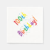 「100番誕生日!」 紙ナプキン スタンダードカクテルナプキン (正面)