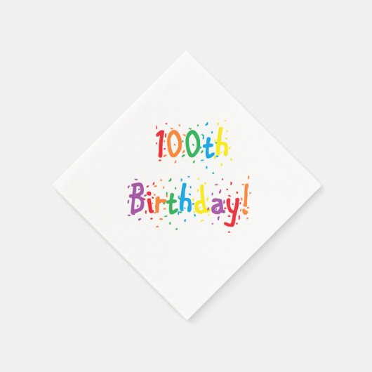 「100番誕生日!」 紙ナプキン スタンダードカクテルナプキン (角)