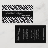 100白く黒いシマウマのプリントパターン名刺 名刺 (正面/裏面)
