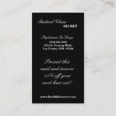 100白く黒いシマウマのプリントパターン名刺 名刺 (裏面)