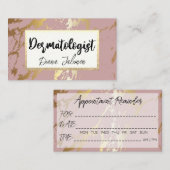 100皮膚科アポイントメントリマインダーバラ大理石 名刺 (正面/裏面)