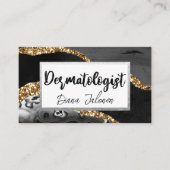 100皮膚科アポイントメントリマインダー黒金ゴールド 名刺 (正面)