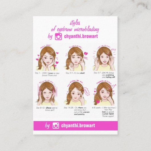 100眉毛マイクロバルディングアフターケアの手順Pi 名刺 (正面)