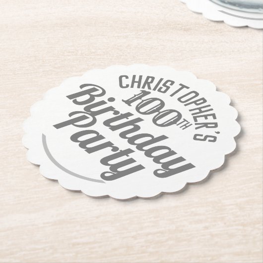 100祝年。第100回バースデーパーティー ペーパーコースター (アングル)