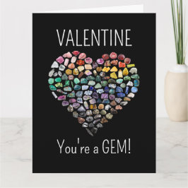 +100種類のクリスタル・ジェム・ミネラル バレンタインデー ハート サンキューカード