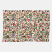 100種類のヴィンテージサンタ キッチンタオル (横)