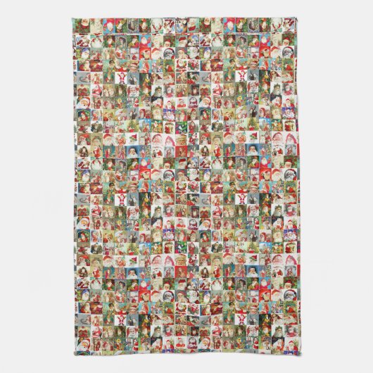 100種類のヴィンテージサンタ キッチンタオル (縦)