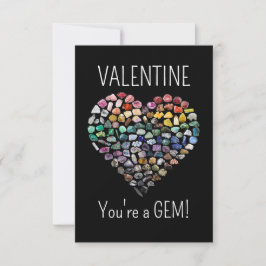 100種類以上のクリスタル・ジェム・ミネラル バレンタインデーのハート サンキューカード