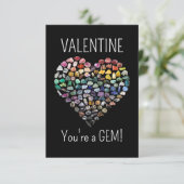 100種類以上のクリスタル・ジェム・ミネラル バレンタインデーのハート サンキューカード (スタンド正面)