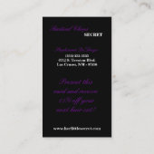 100紫色の黒いシマウマのプリントパターン名刺 名刺 (裏面)