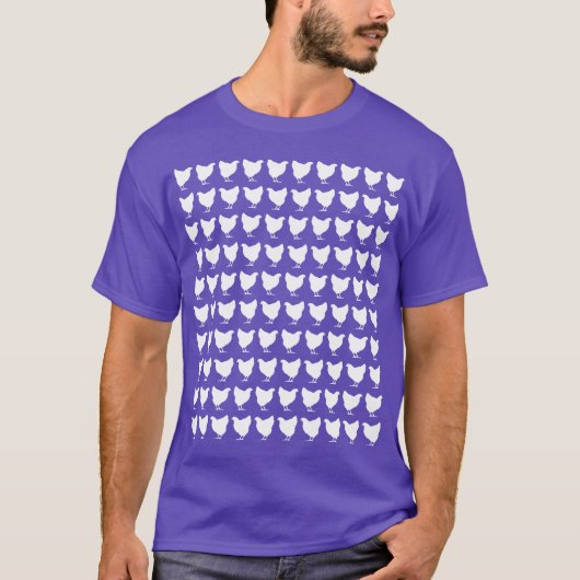 100羽のニワトリ - 白 Tシャツ (正面)