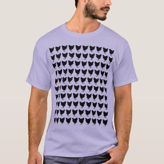 100羽のニワトリ - 黒 Tシャツ (正面)