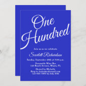 100脚青王室の100歳の誕生日パーティー 招待状 (正面/裏面)