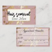 100脱毛アポイントメントリマインダーピンク大理石 名刺 (正面/裏面)