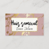 100脱毛アポイントメントリマインダーピンク大理石 名刺 (正面)