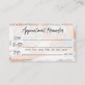 100脱毛アポイントメントリマインダーピンク大理石 名刺 (裏面)