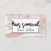 100脱毛アポイントメントリマインダーピンク大理石 名刺 (正面)