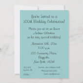100記憶に残る年/誕生祝い-レイクビュー 招待状 (裏面)