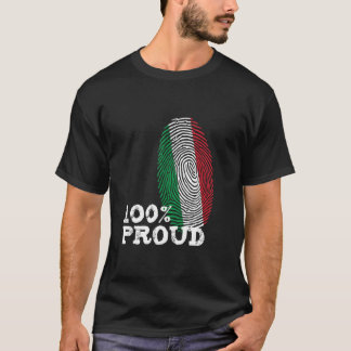 100誇りを持ったイタリア指紋フラ誇りを持ったグ Tシャツ