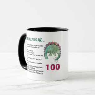 100誕生日のおもしろい老齢化メールや文字を打つの使用年齢 マグカップ