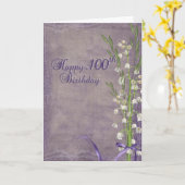 100誕生日のユリと谷 カード (黄色い花)