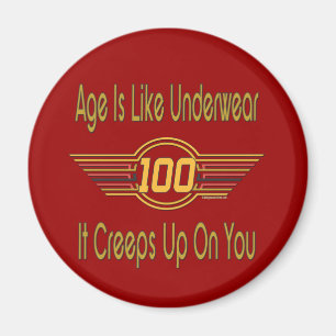 100誕生日の贈おもしろいり物-年齢は下着のよう マグネット