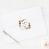 100誕生日ひまわり スクエアシール (封筒)