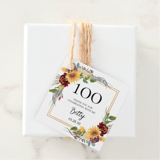 100誕生日ひまわり フェイバータグ (インサイチュ)