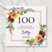 100誕生日ひまわり フェイバータグ (正面)