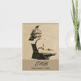 100誕生日エレガントモノグラム写真折り畳み 招待状