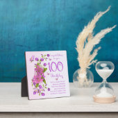 100誕生日ギフトプラーク5.25 x 5.25イーゼル フォトプラーク (インサイチュ)