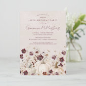 100誕生日サプライズパーティーかぼちゃ野花 招待状 (スタンド正面)