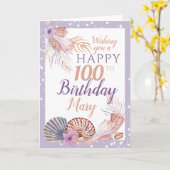 100誕生日シーシェルコーラル カード (黄色い花)