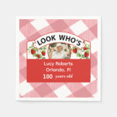 100誕生日ナプキン – カスタマイズ可能 スタンダードカクテルナプキン (正面)