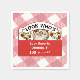 100誕生日ナプキン – カスタマイズ可能 スタンダードカクテルナプキン