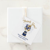 100誕生日ネイビーブルーバルーンケーキありがとう フェイバータグ (インサイチュ)