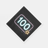 100誕生日ネオンサインオンブリック スタンダードランチョンナプキン (角)