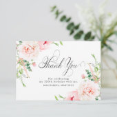 100誕生日ピンク牡丹フローラフラット サンキューカード (スタンド正面)