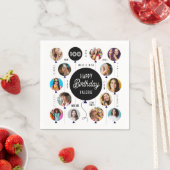 100誕生日フォトバルーン スタンダードカクテルナプキン (インサイチュ)