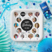 100誕生日フォトバルーン ペーパープレート (パーティー)