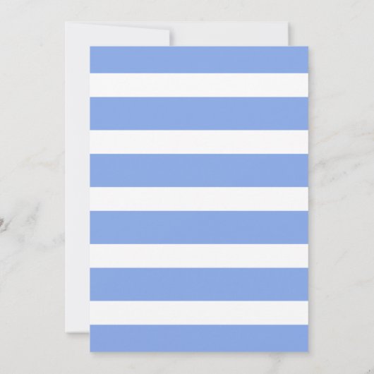 100誕生日ブルーストライプのフローラディナーパーティー 招待状 (裏面)