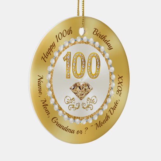 100誕生日プレゼントfor Her, 100誕生日 セラミックオーナメント (右)