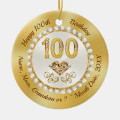 100誕生日プレゼントfor Her, 100誕生日 セラミックオーナメント (正面)