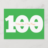 100誕生日マイルストーンはがき – 緑 ポストカード (正面)