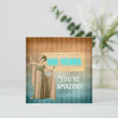 100誕生日ヴィンテージシンガーフラット誕生日カード (スタンド正面)